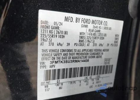 2024 Ford Mustang Mach-E Premium z USA, uszkodzony, nr VIN 3FMTK3SU3RMA14408